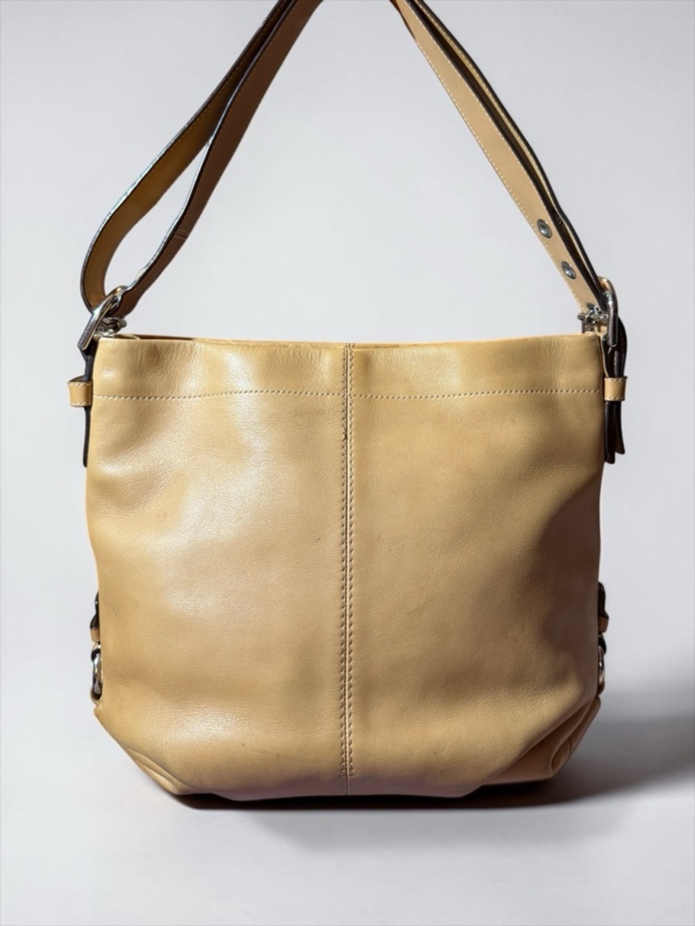 Coach Duffle Camel Leather Crossbody/Shoulder Bag Convertible, style F15064
